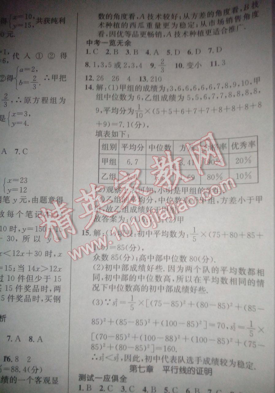 2015年学年总复习给力100八年级数学北师大版 第21页