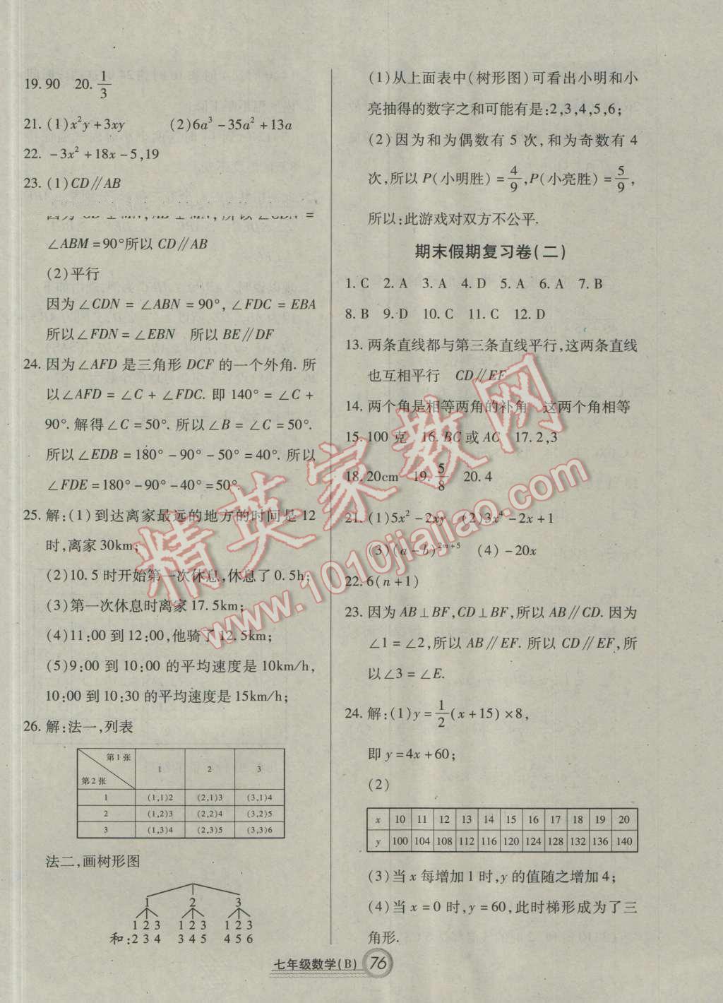 2016年復(fù)習(xí)大本營期末假期復(fù)習(xí)一本通期末加暑假七年級數(shù)學(xué) 第10頁