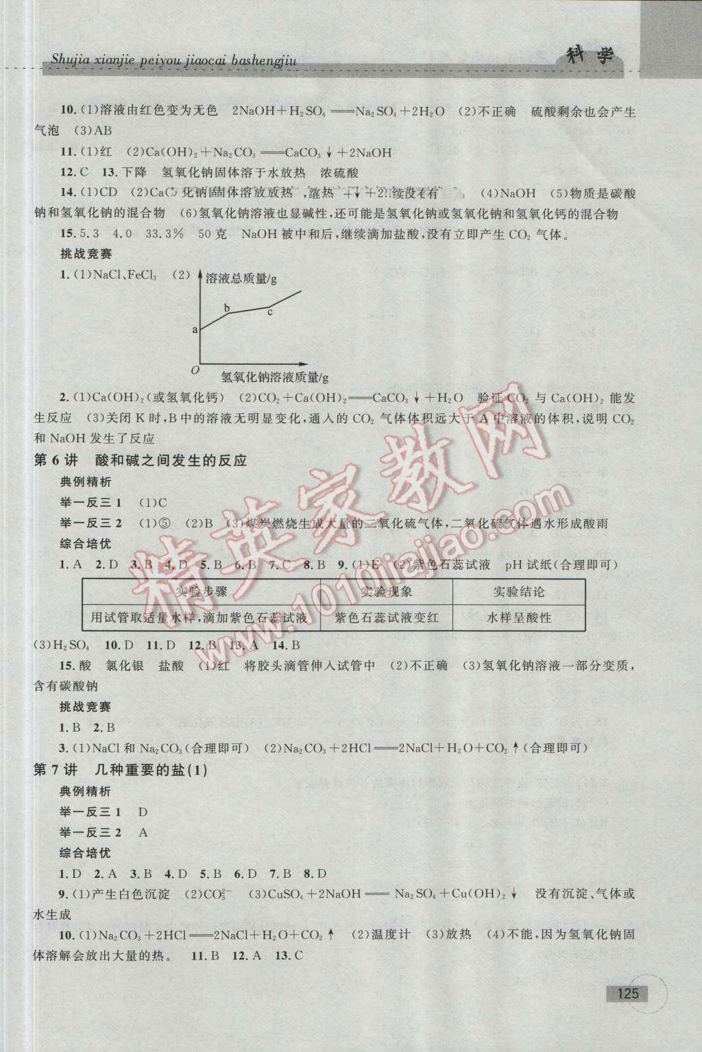 2016年暑假銜接培優(yōu)教材8升9理科綜合科學(xué)浙教版 第7頁