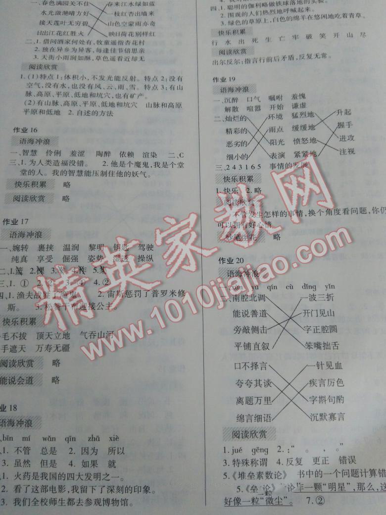 2016年暑假作業(yè)四年級語文內(nèi)蒙古大學(xué)出版社 第4頁