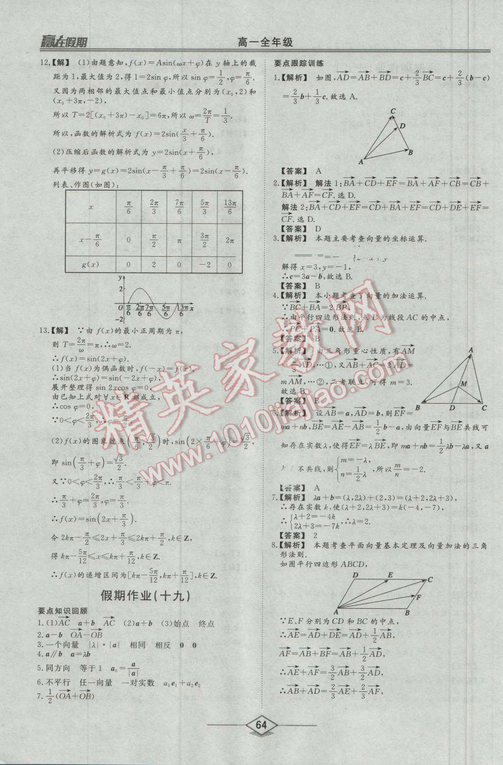 2016年學(xué)易優(yōu)一本通系列叢書(shū)贏在假期暑假高一年級(jí)數(shù)學(xué)全一冊(cè) 第22頁(yè)