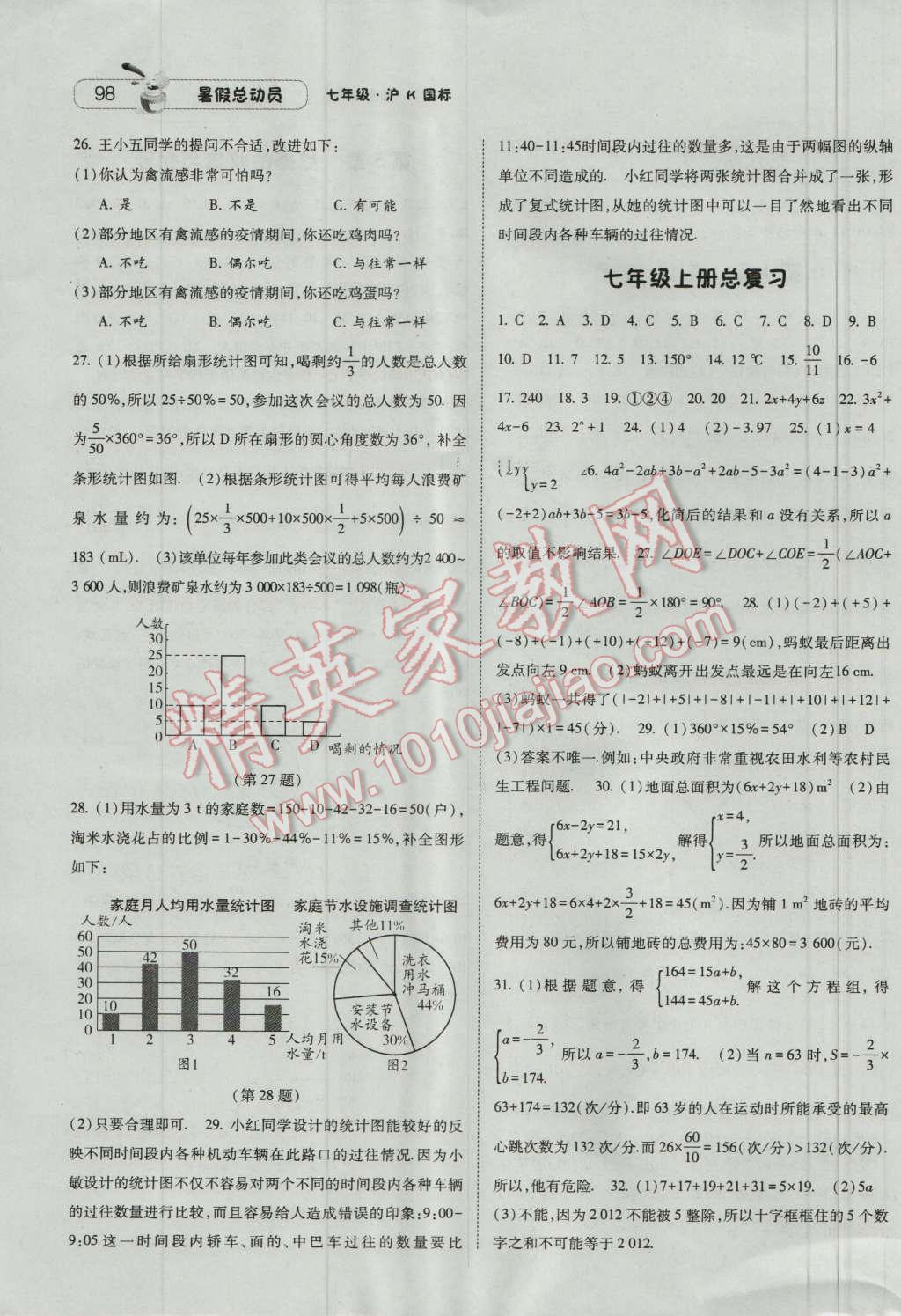 2016年暑假总动员七年级升八年级数学沪科版宁夏人民出版社 第4页