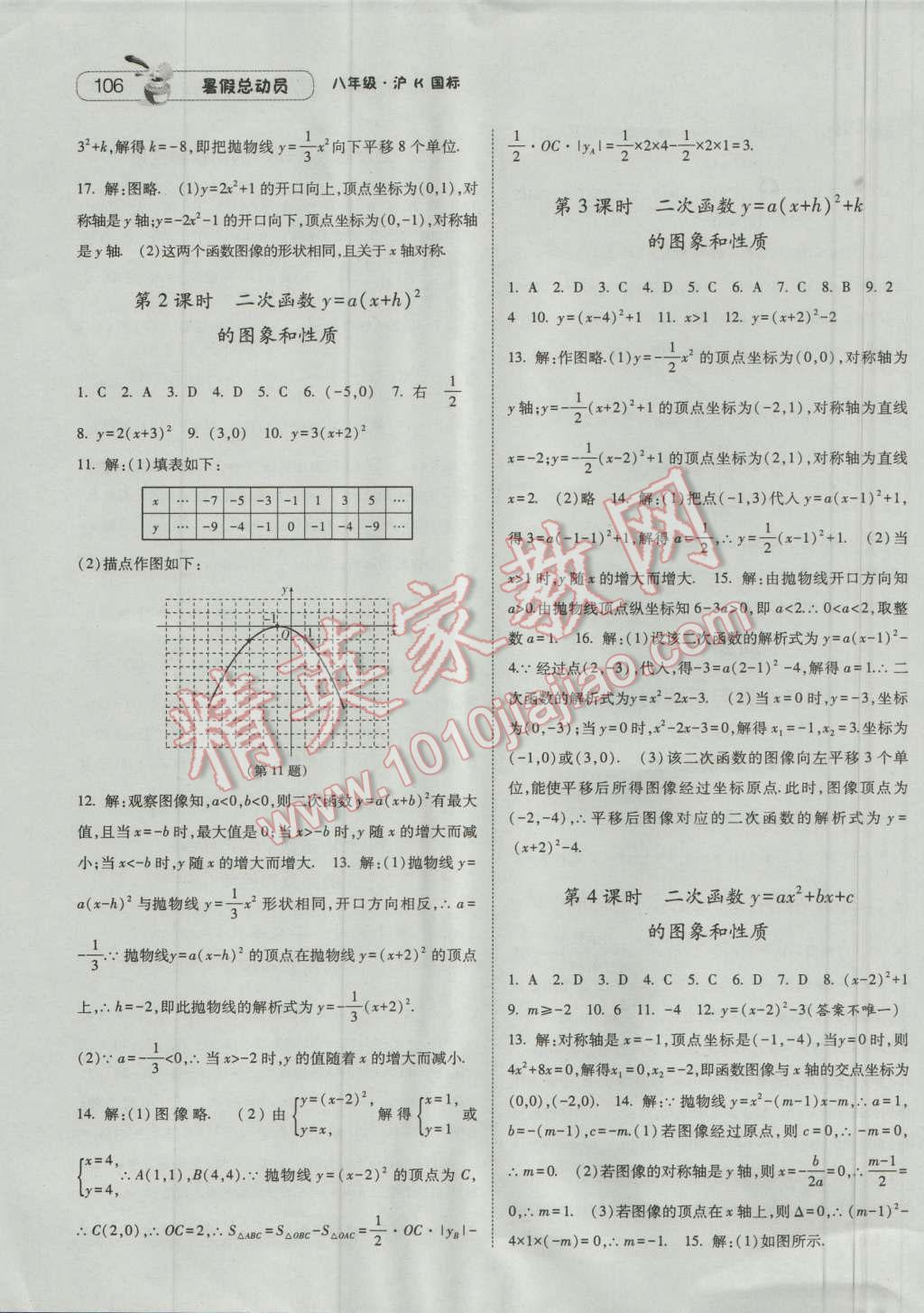 2016年暑假总动员8年级升9年级数学沪科版宁夏人民教育出版社 第16页