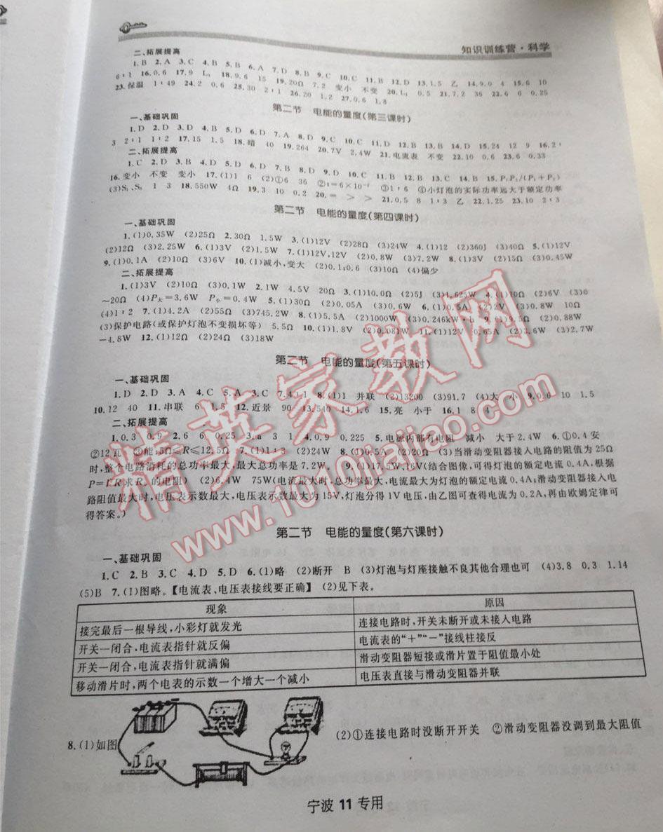 2014年金钥匙知识训练营九年级科学全一册华东师大版 第11页