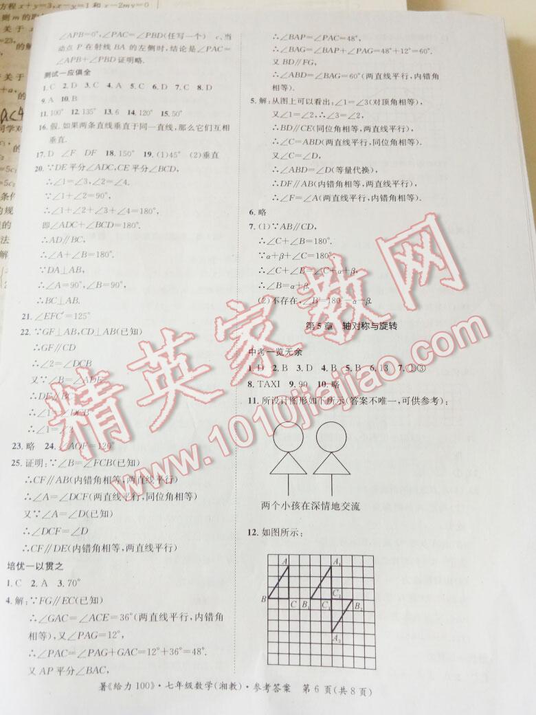 2016年新浪書業(yè)學年總復(fù)習給力100暑七年級數(shù)學湘教版 第10頁