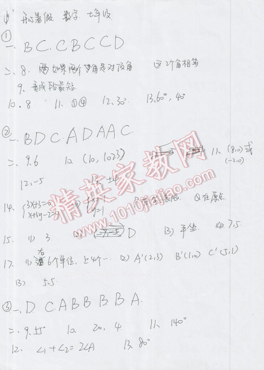 2016年开心暑假七年级合订本西南师范大学出版社 第1页