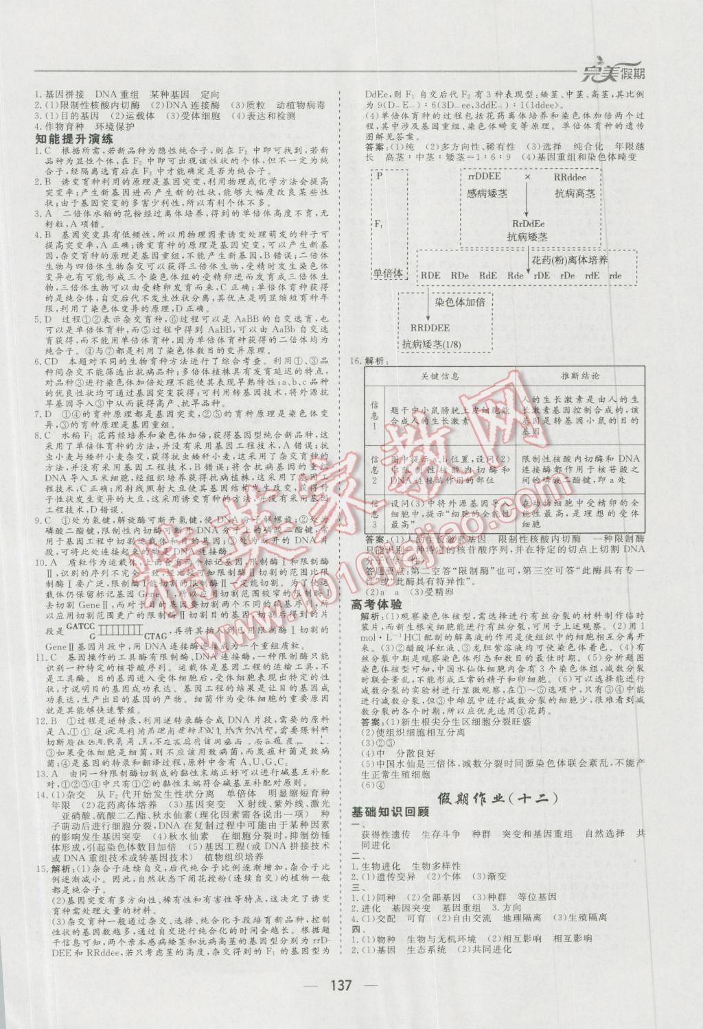 2016年非常完美完美假期暑假作业高一年级物理化学生物合订本 第31页