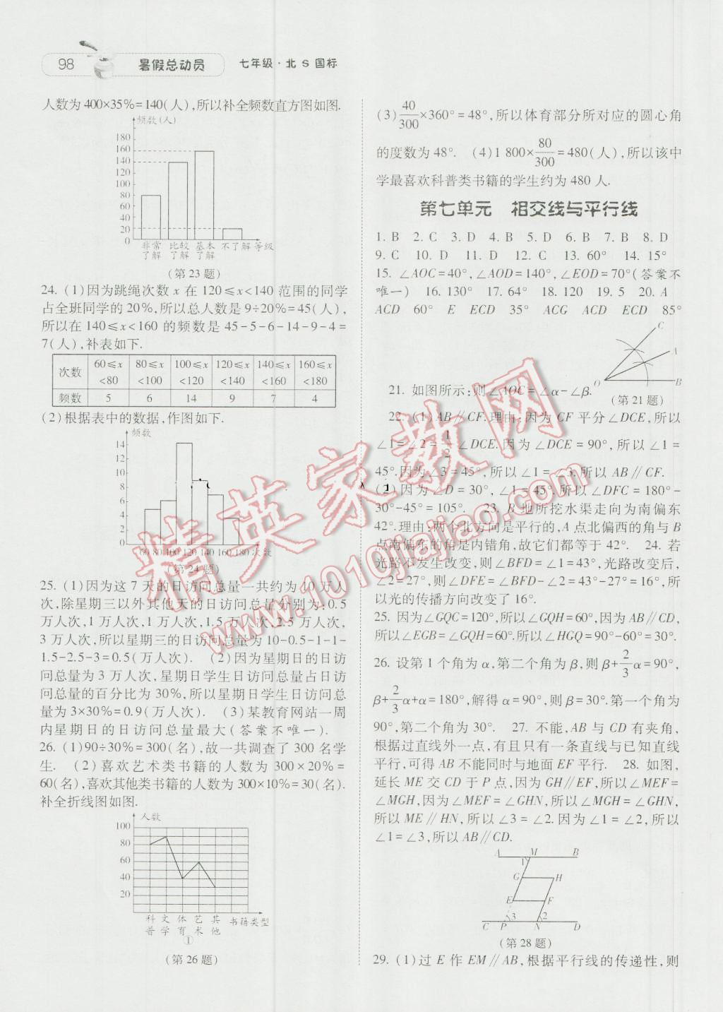 2016年暑假总动员7年级升8年级数学北师大版宁夏人民教育出版社 第4页