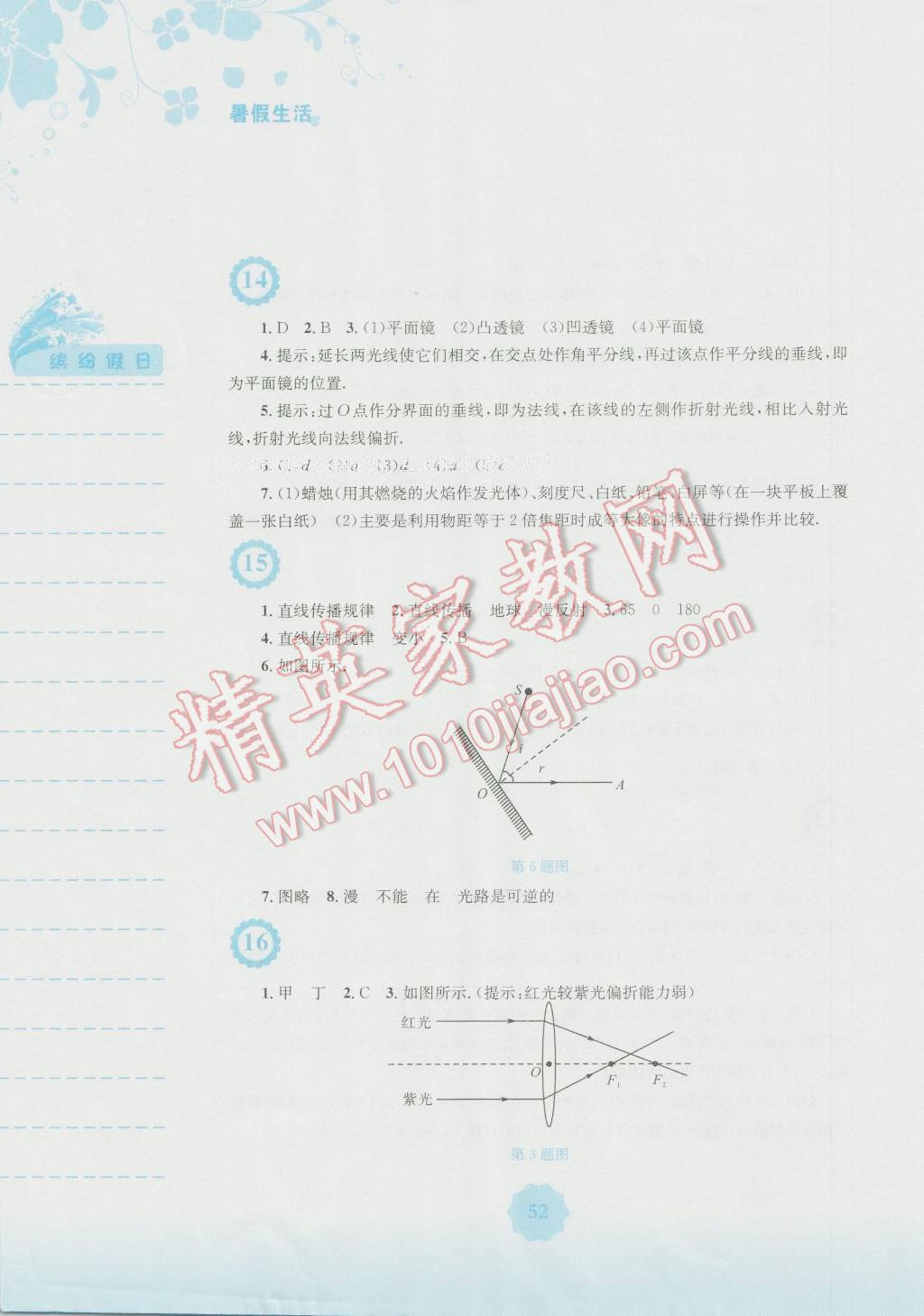 2016年暑假生活八年級物理通用版S安徽教育出版社 第6頁