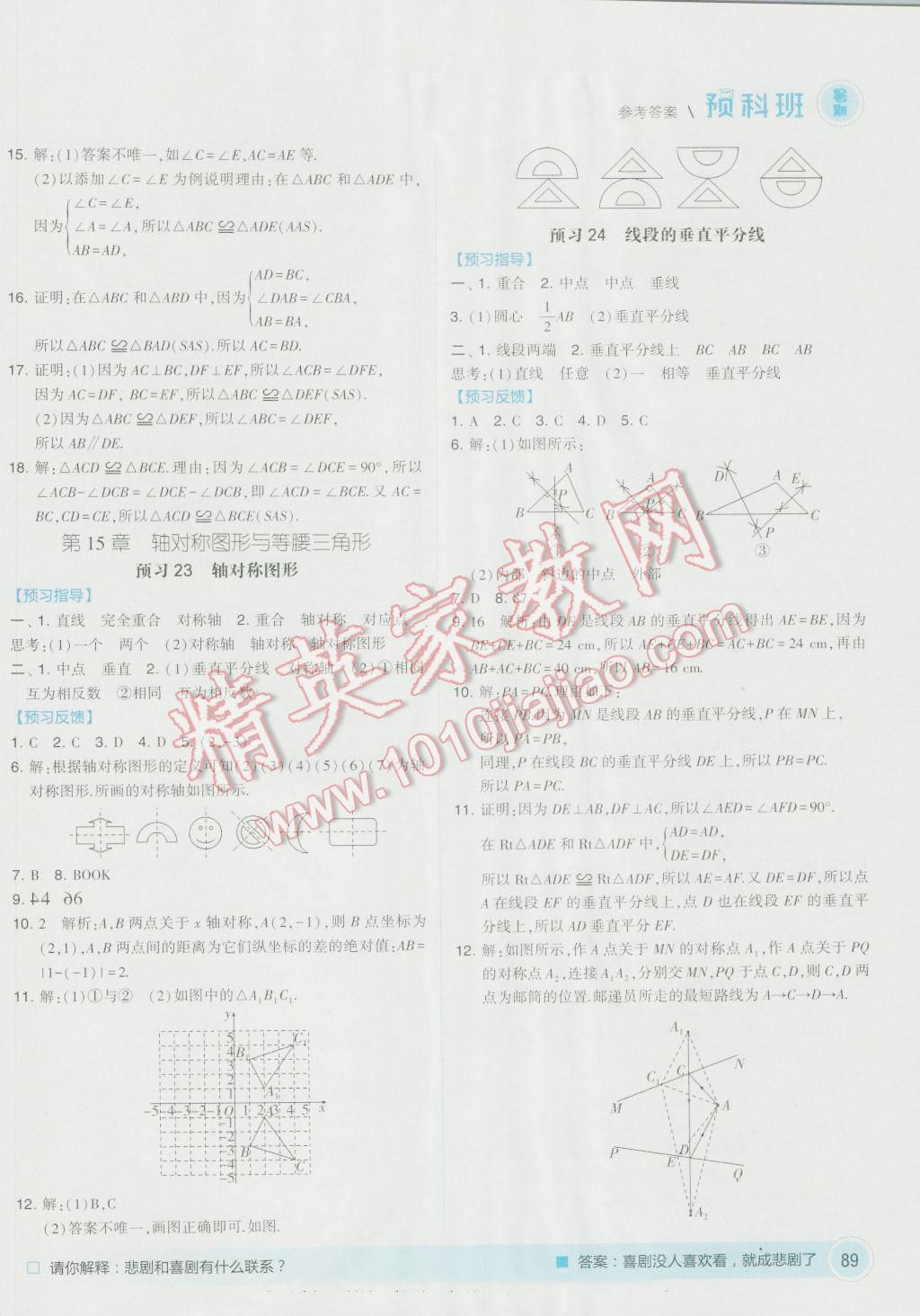 2016年經(jīng)綸學(xué)典暑期預(yù)科班7升8數(shù)學(xué)滬科版 第15頁