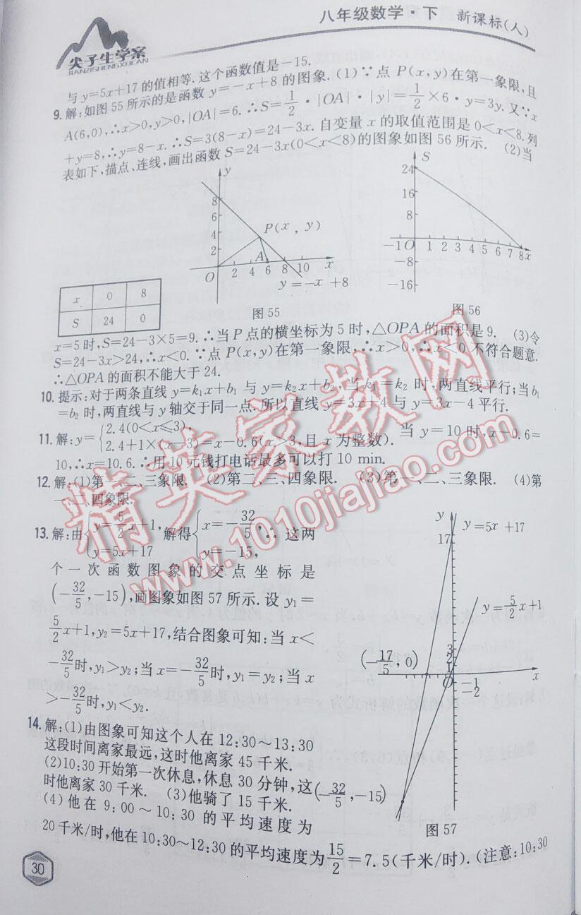 2015年尖子生學(xué)案八年級數(shù)學(xué)下冊人教版 第110頁