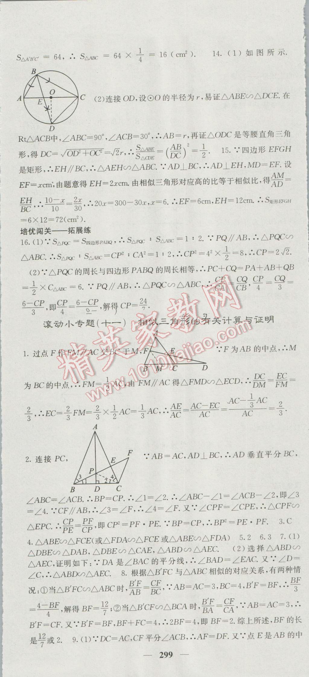 2016年名校課堂內(nèi)外九年級(jí)數(shù)學(xué)全一冊(cè)人教版 參考答案第49頁(yè)