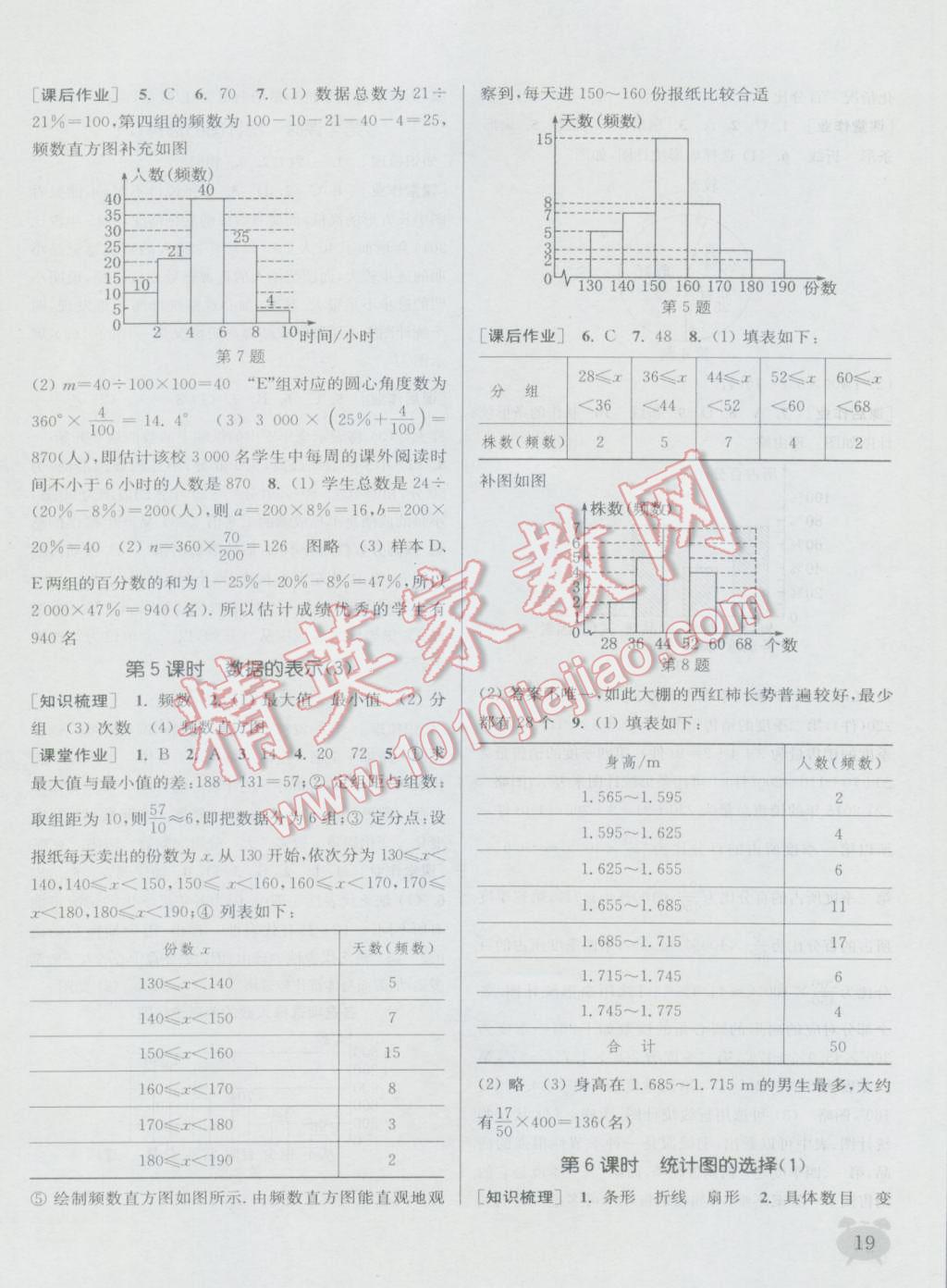 2016年通城学典课时作业本七年级数学上册北师大版 参考答案第18页