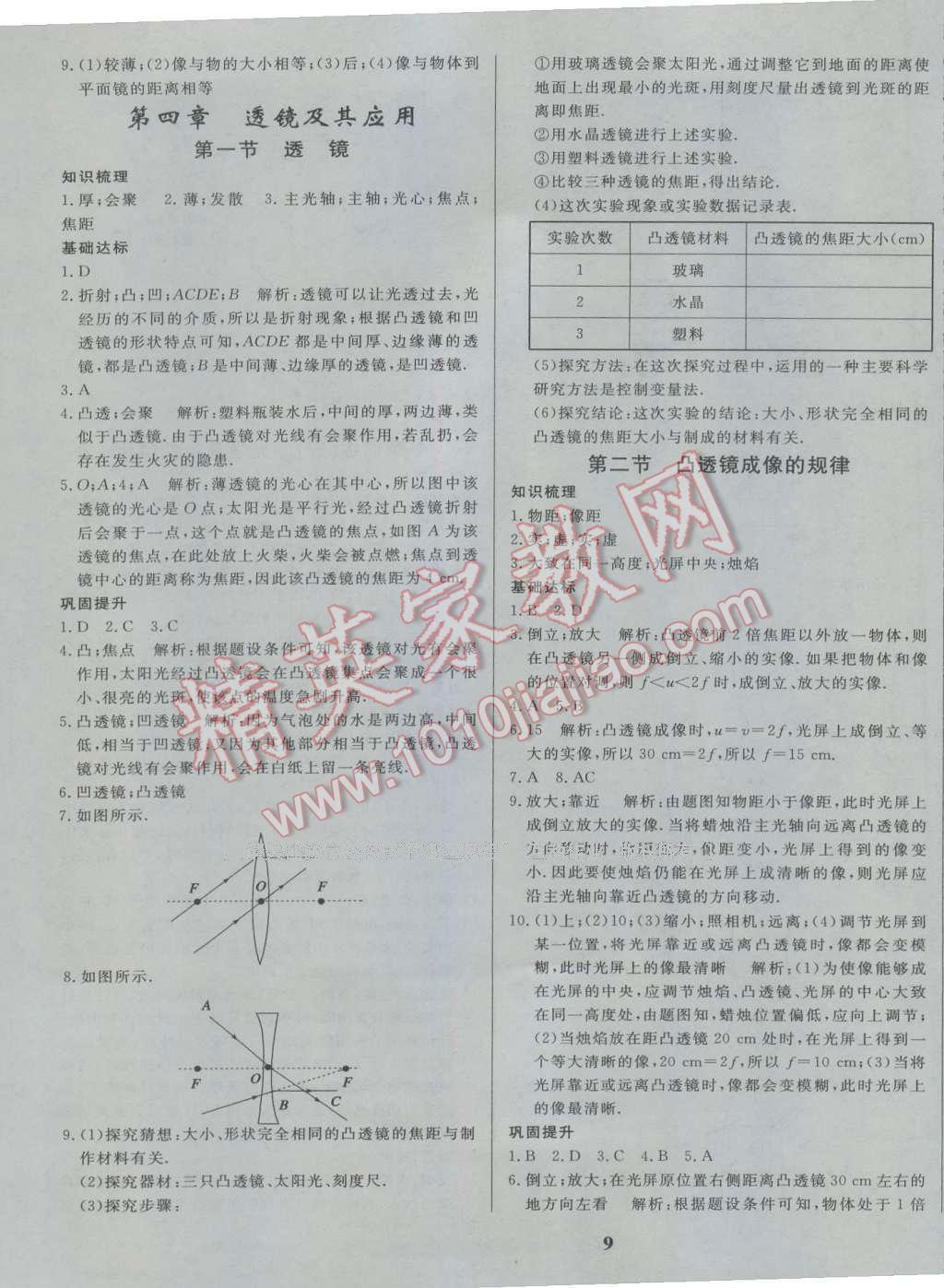 2016年正大圖書練測考八年級物理上冊魯科版 參考答案第9頁