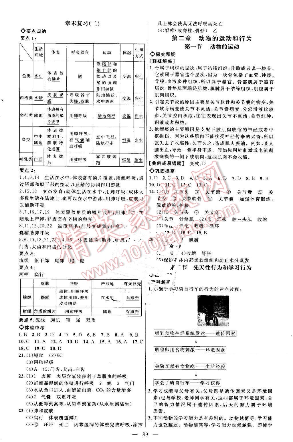 2016年細(xì)解巧練八年級(jí)生物上冊(cè)魯科版 參考答案第4頁(yè)