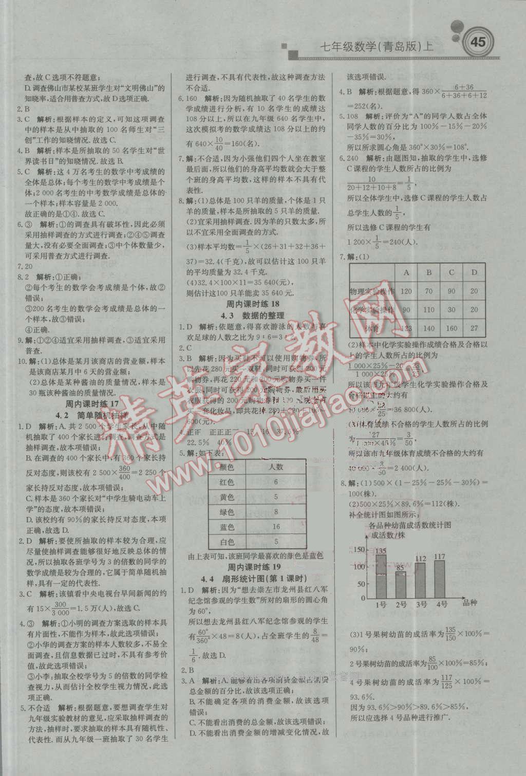 2016年輕巧奪冠周測月考直通中考七年級數(shù)學上冊青島版 參考答案第5頁