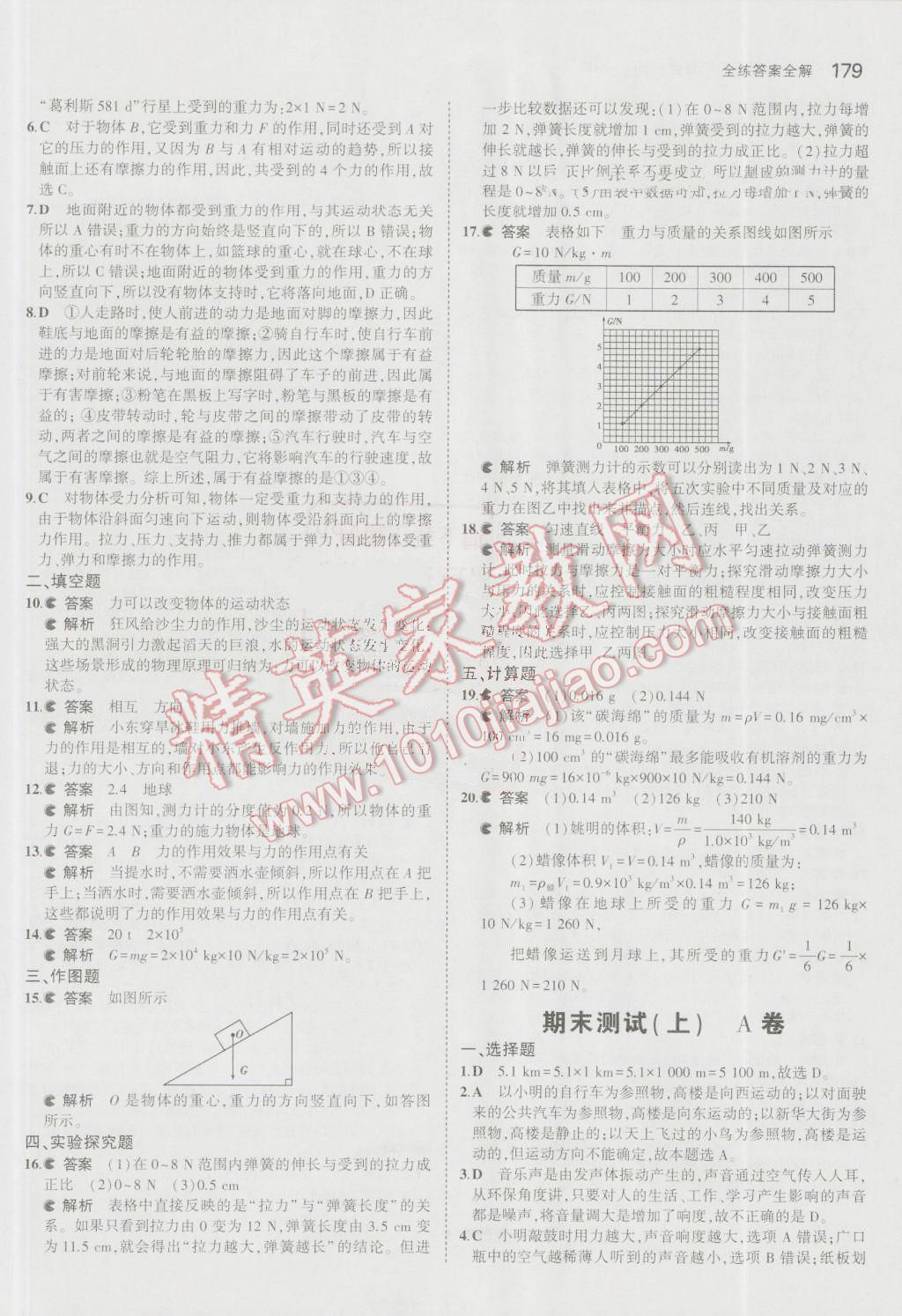 2016年5年中考3年模擬初中物理八年級(jí)全一冊(cè)滬科版 參考答案第31頁(yè)