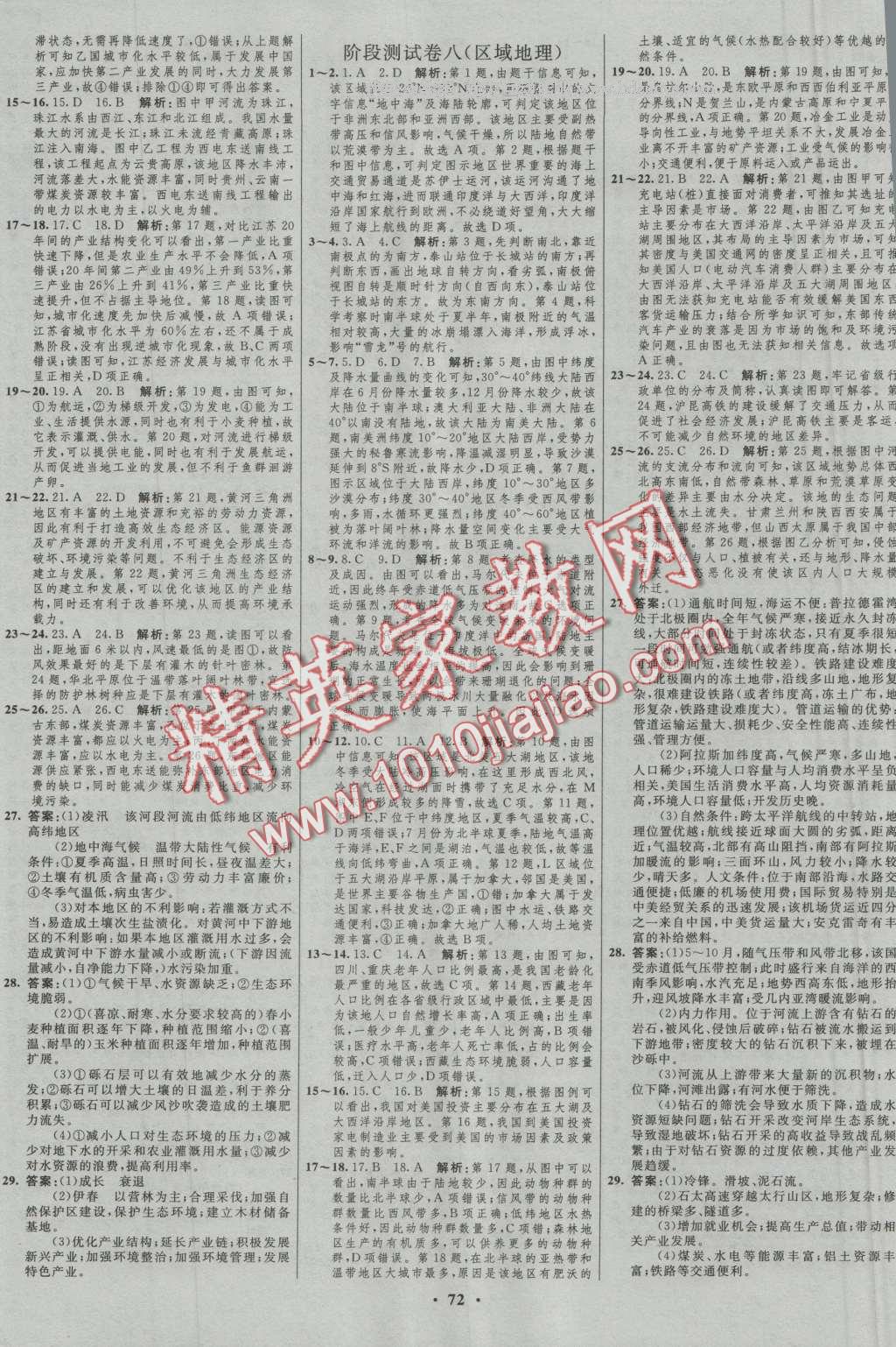 2017年高中總復(fù)習(xí)優(yōu)化設(shè)計一輪用書地理魯教版 參考答案第40頁