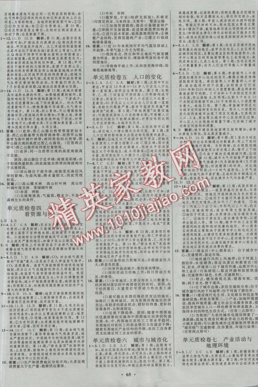 2017年高中總復(fù)習(xí)優(yōu)化設(shè)計一輪用書地理魯教版 參考答案第33頁