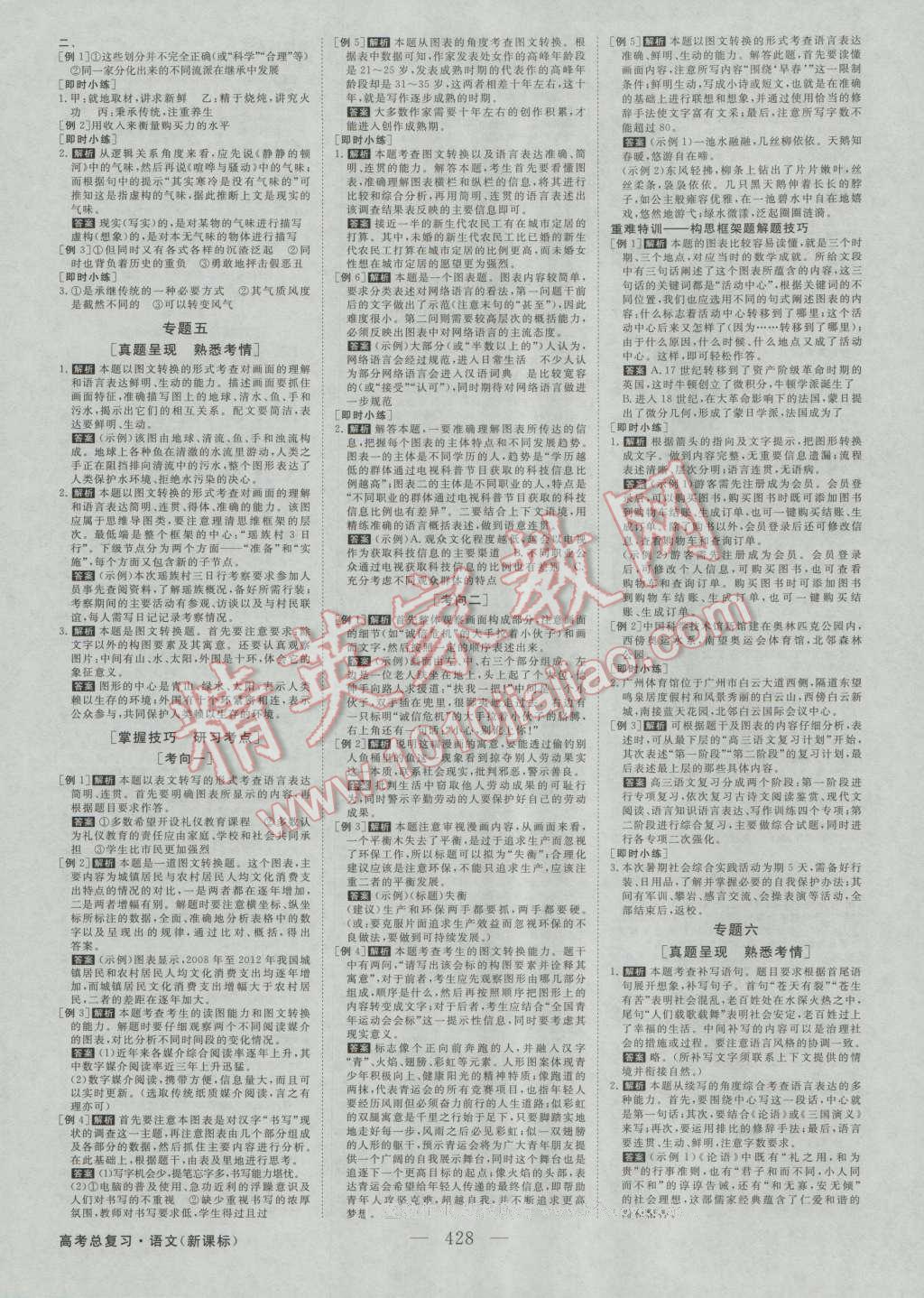 2017年高考总复习优化方案语文新课标 参考答案第19页