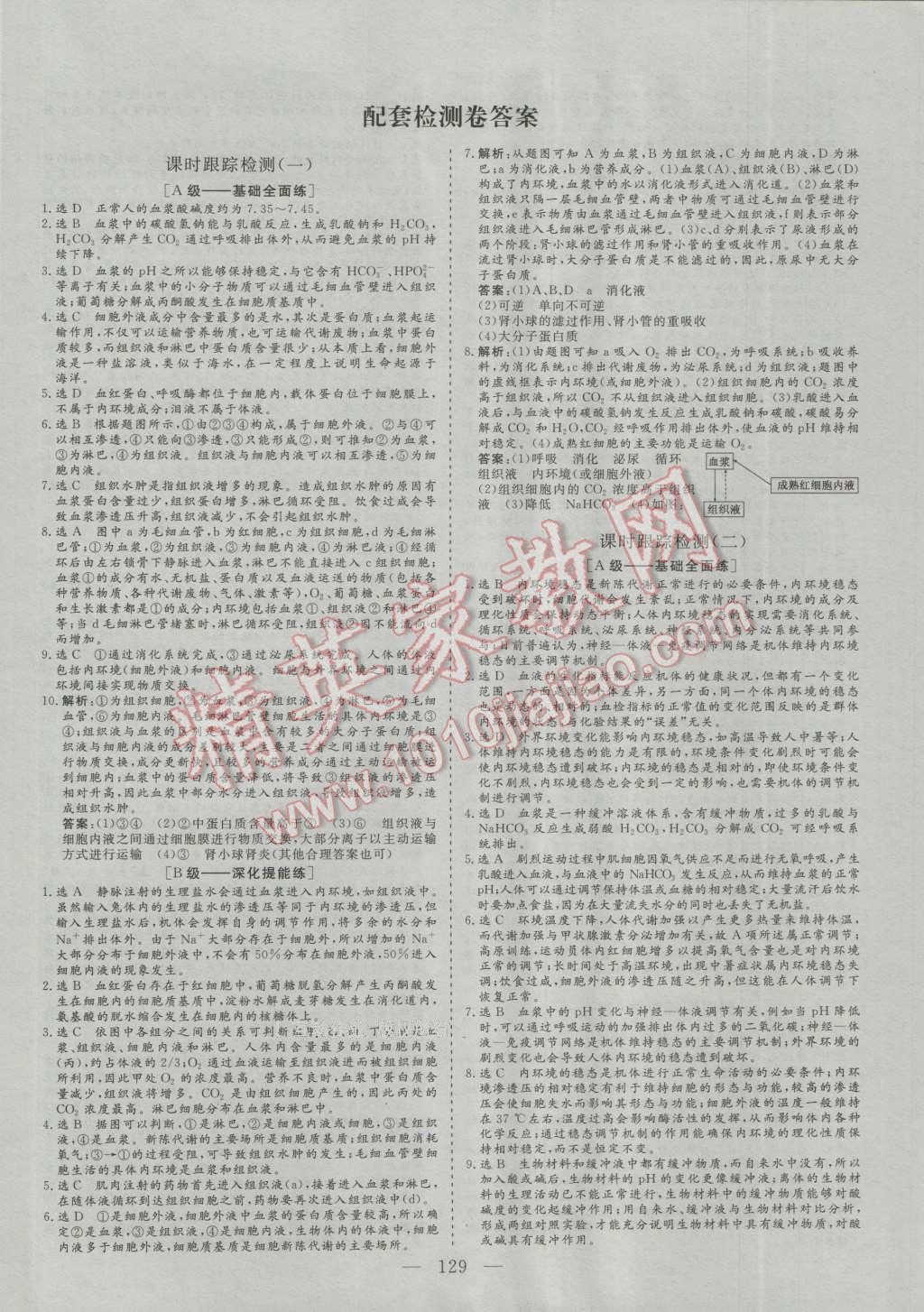 2016年三維設(shè)計(jì)高中新課標(biāo)同步課堂生物必修3人教版 參考答案第9頁