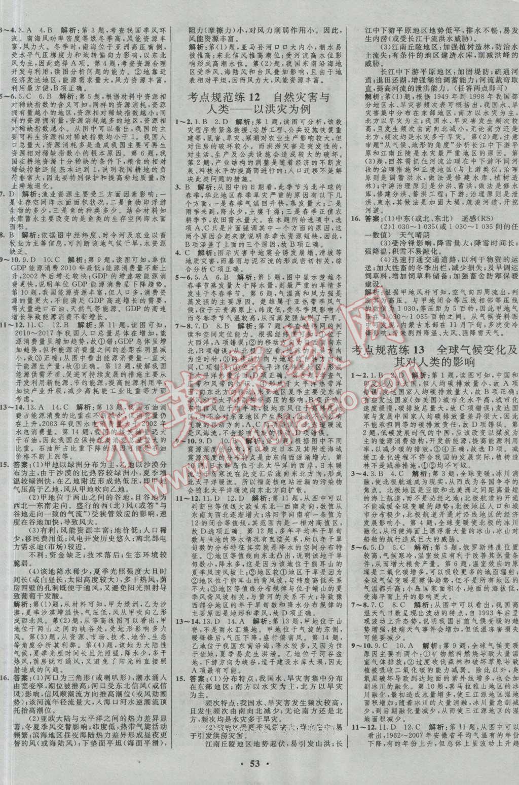 2017年高中總復(fù)習(xí)優(yōu)化設(shè)計(jì)一輪用書地理魯教版 參考答案第21頁(yè)