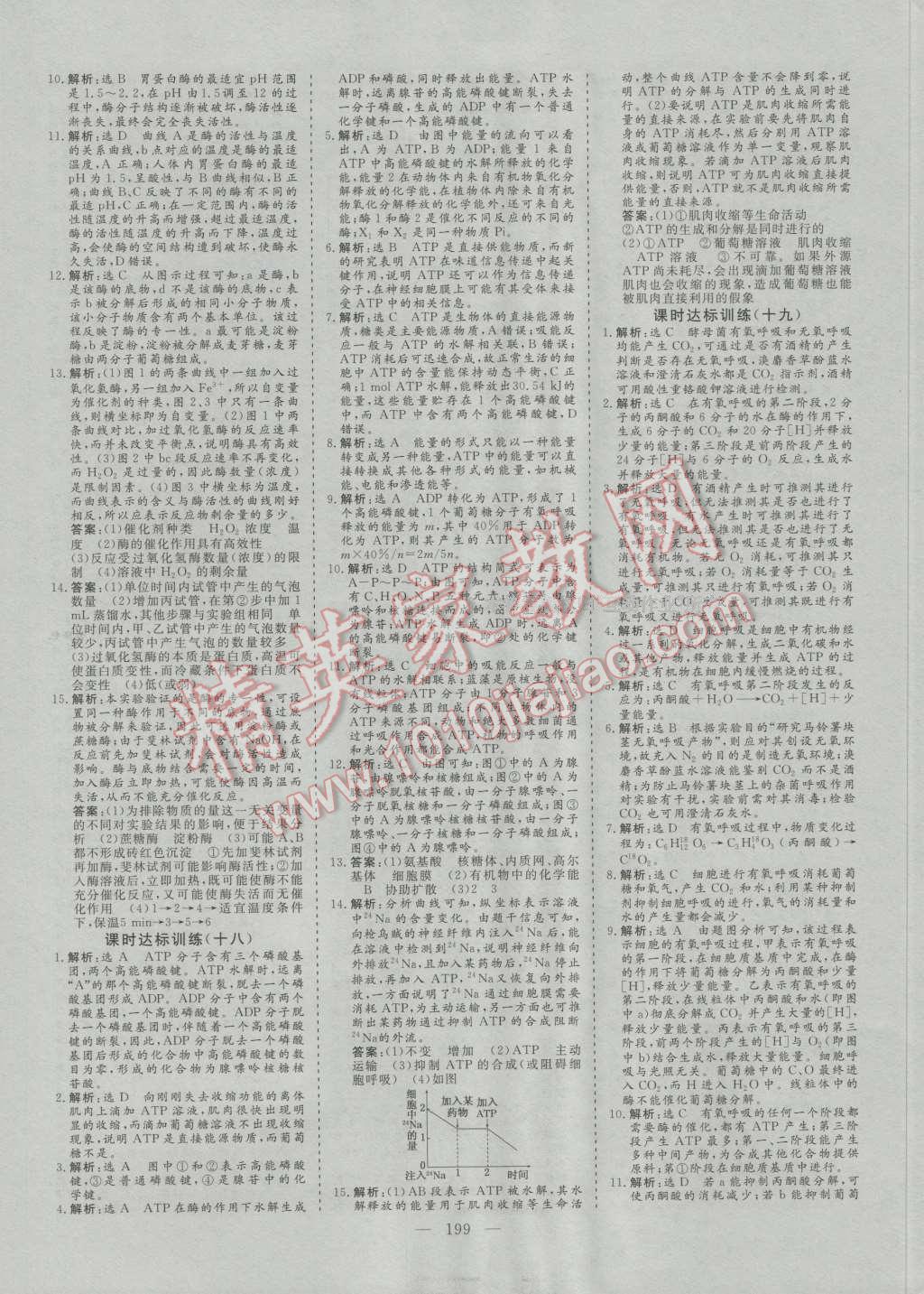 創(chuàng)新方案高中同步創(chuàng)新課堂高中生物必修1人教版 參考答案第21頁(yè)