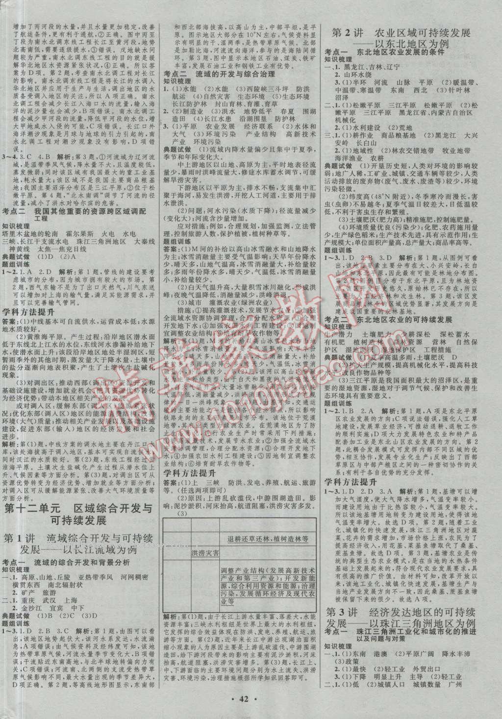 2017年高中總復(fù)習(xí)優(yōu)化設(shè)計(jì)一輪用書地理魯教版 參考答案第10頁(yè)