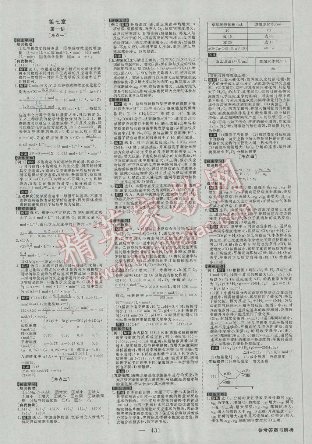 2017年高考总复习优化方案化学新课标 参考答案第22页