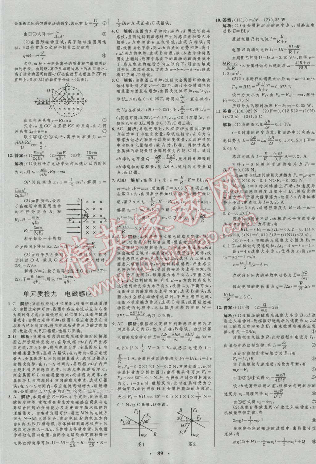 2017年高中總復(fù)習(xí)優(yōu)化設(shè)計一輪用書物理 參考答案第73頁