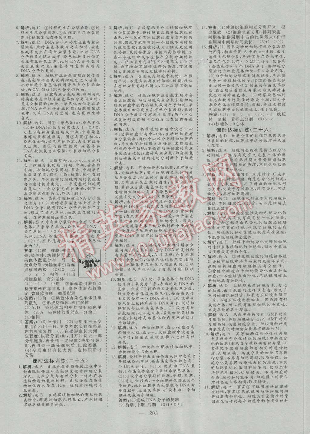 創(chuàng)新方案高中同步創(chuàng)新課堂高中生物必修1人教版 參考答案第25頁(yè)