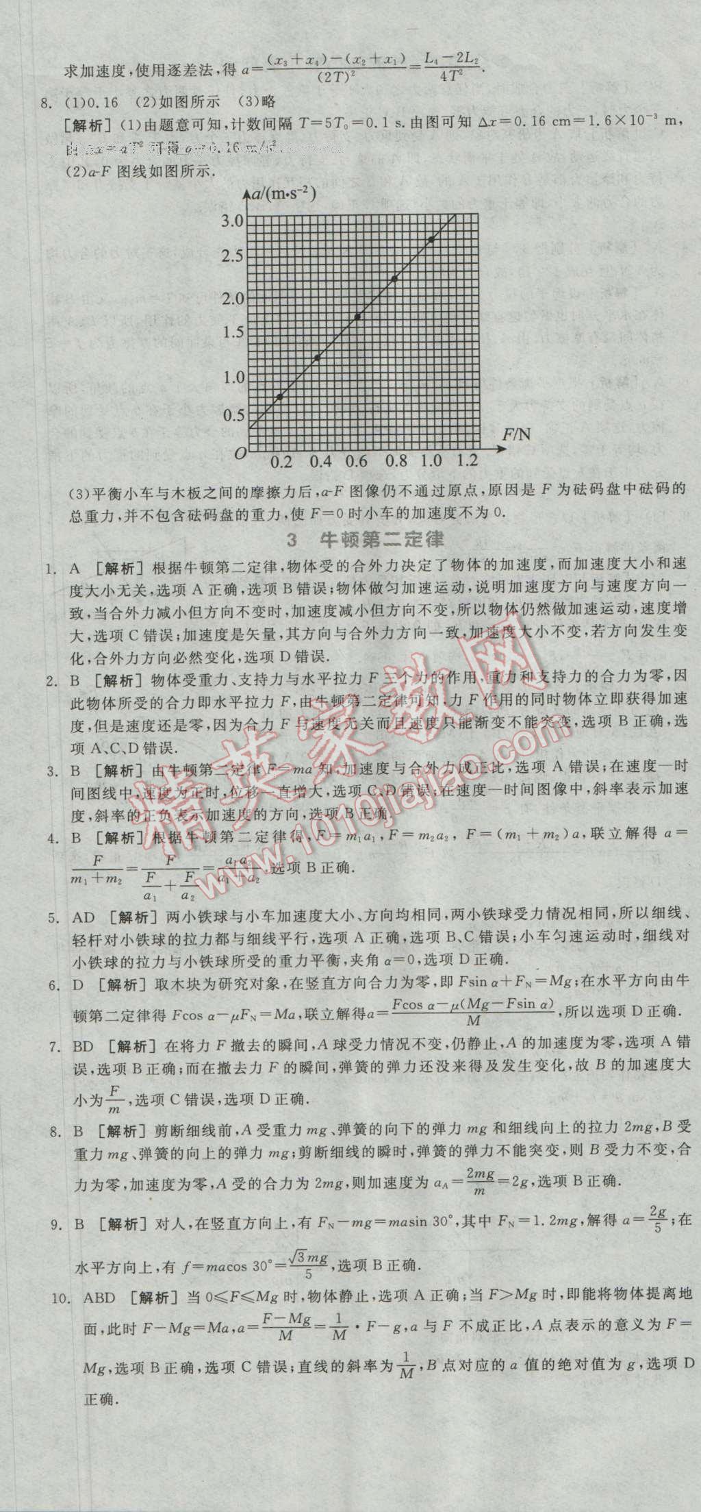 全品学练考高中物理必修1人教版 练习册答案第23页