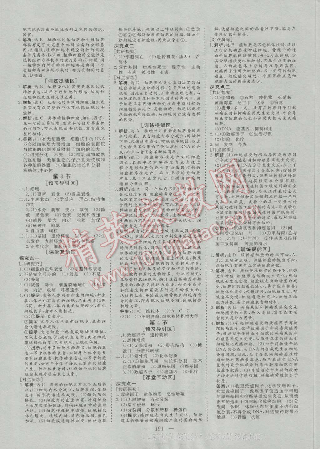 創(chuàng)新方案高中同步創(chuàng)新課堂高中生物必修1人教版 參考答案第13頁