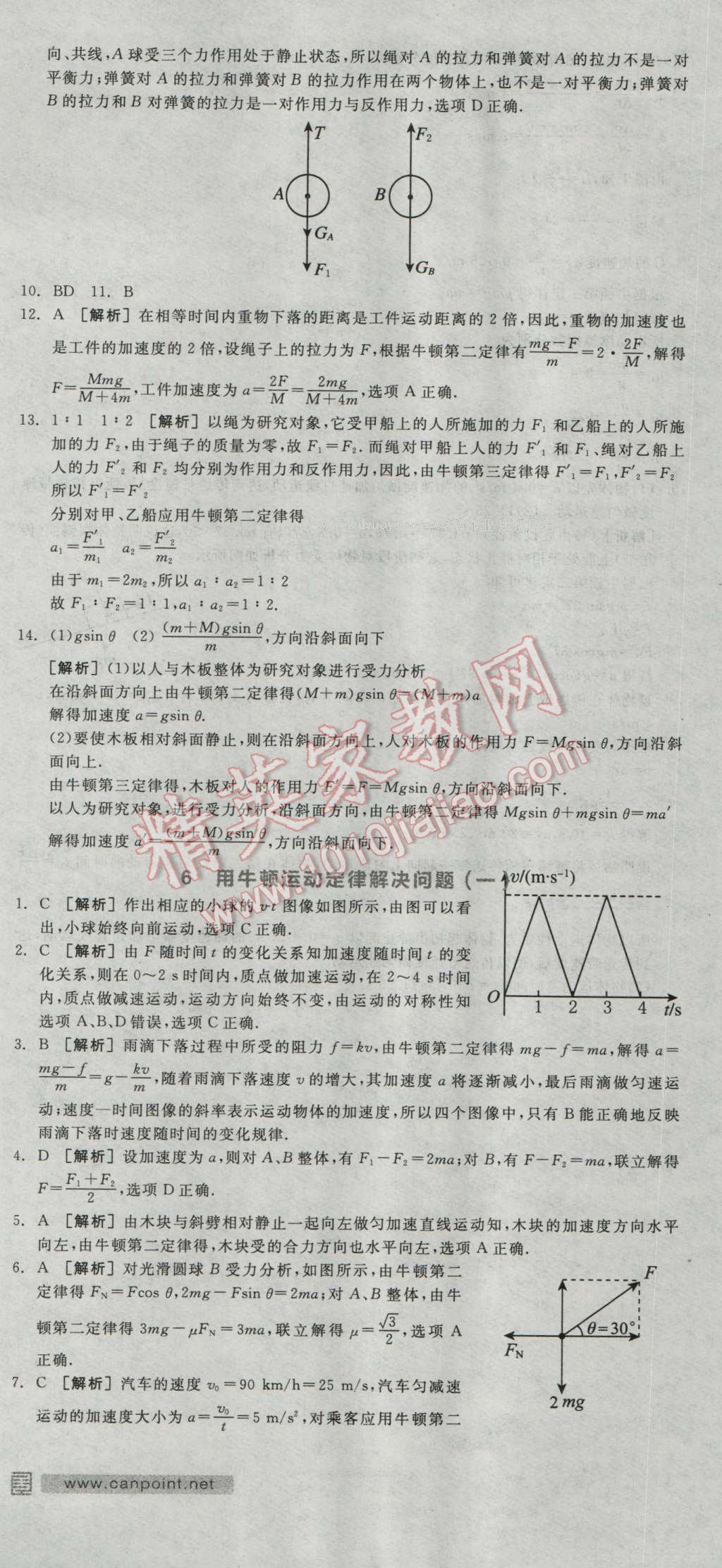 全品学练考高中物理必修1人教版 练习册答案第25页