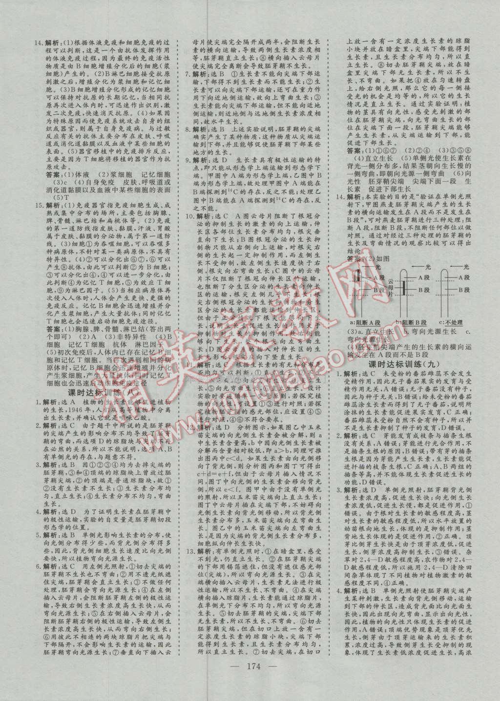 創(chuàng)新方案高中同步創(chuàng)新課堂高中生物必修3人教版 參考答案第16頁