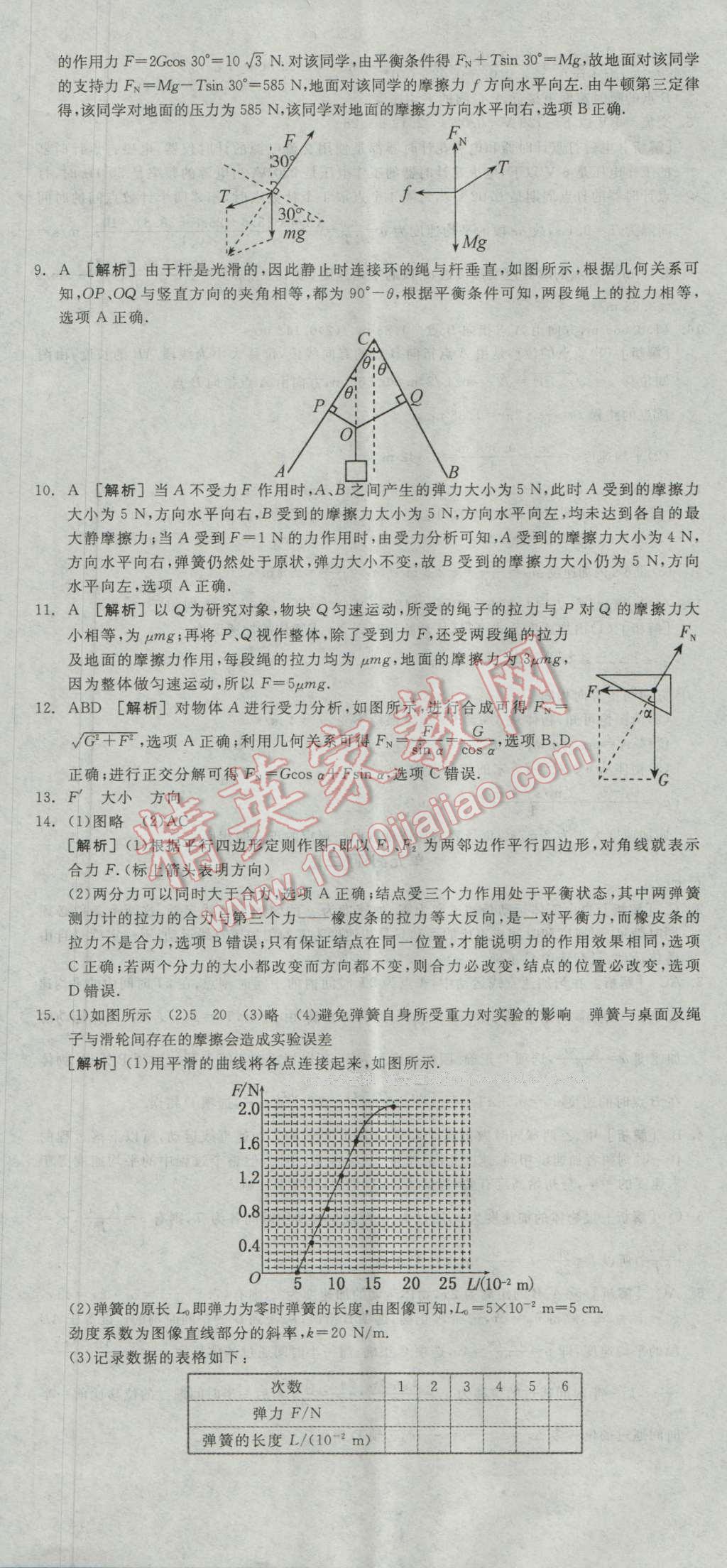 全品学练考高中物理必修1人教版 测评卷答案第5页