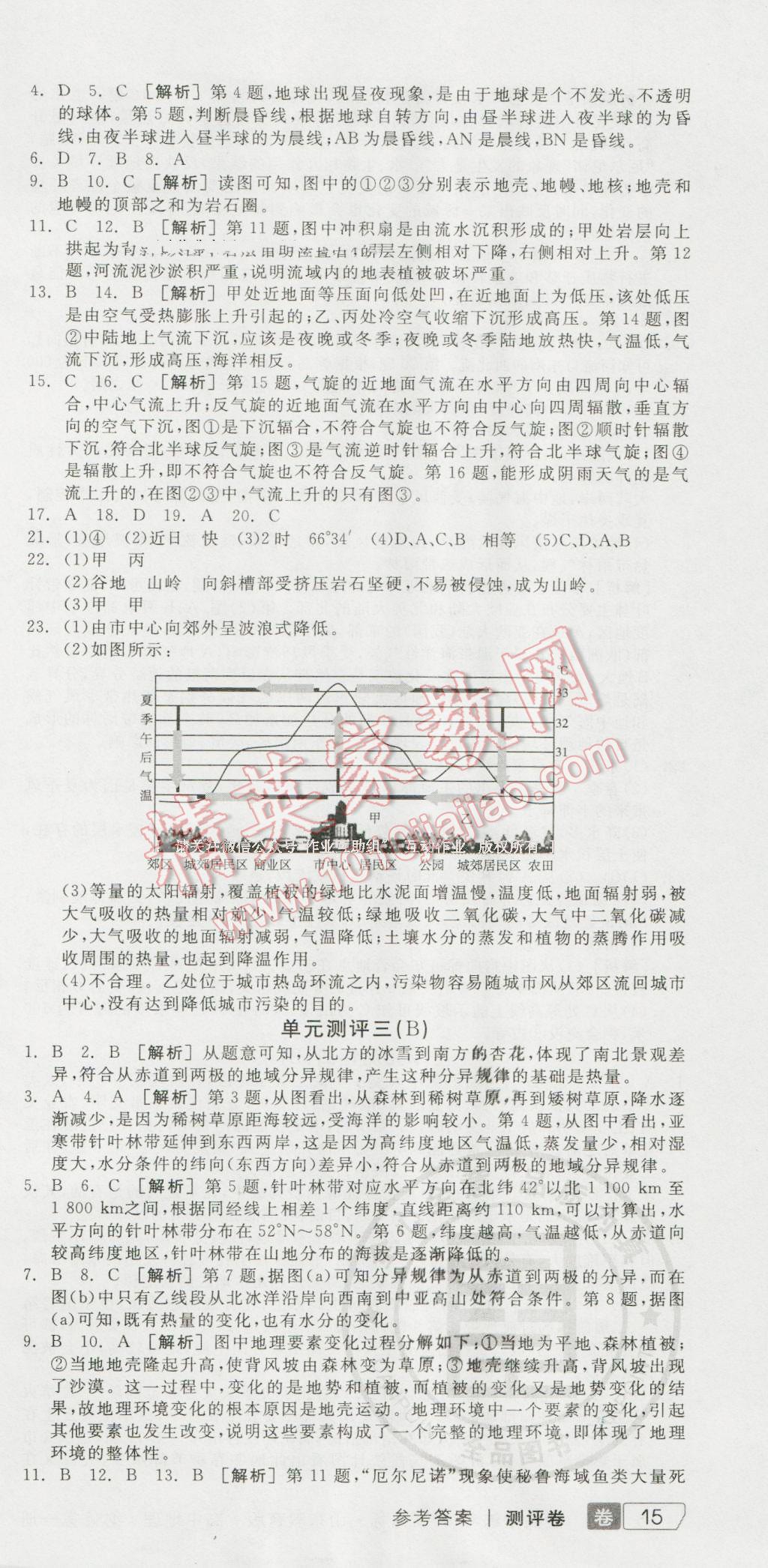 全品學練考高中地理必修第一冊魯教版 單元測評答案第3頁