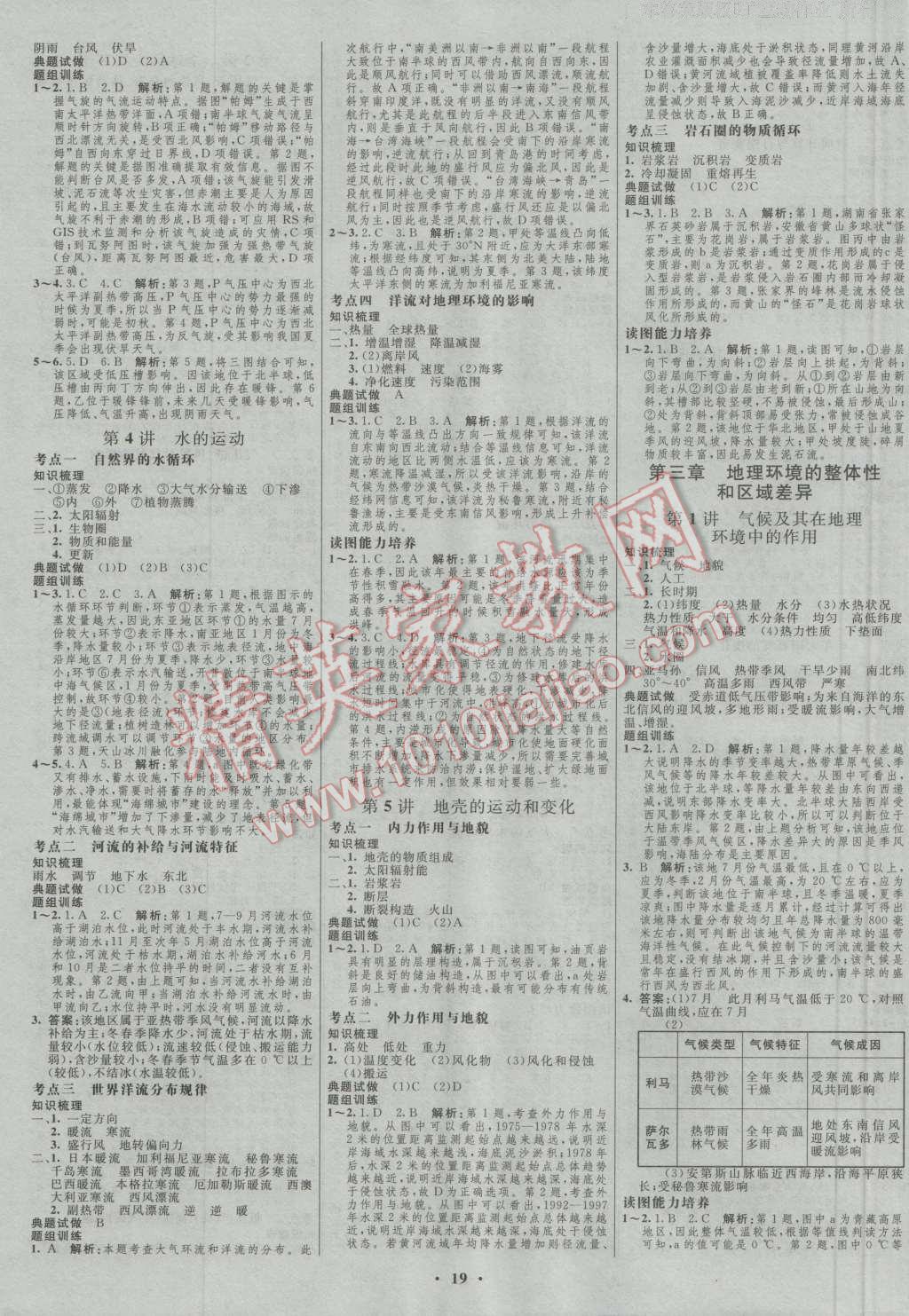 2017年高中總復(fù)習(xí)優(yōu)化設(shè)計(jì)一輪用書地理中圖版 參考答案第3頁