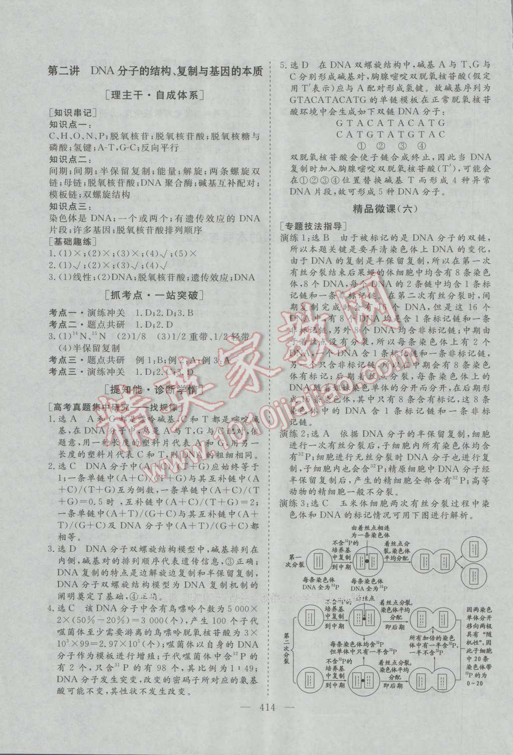 2017年三維設(shè)計新課標(biāo)高考總復(fù)習(xí)生物 參考答案第24頁