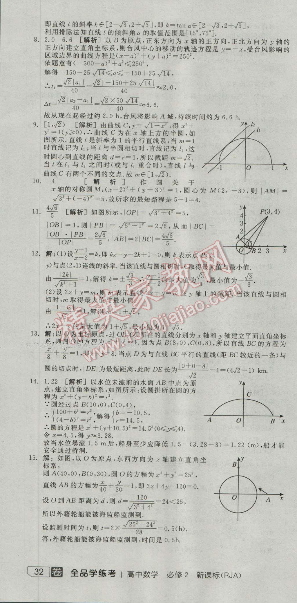 全品學(xué)練考高中數(shù)學(xué)必修2人教A版 練習(xí)冊答案第31頁