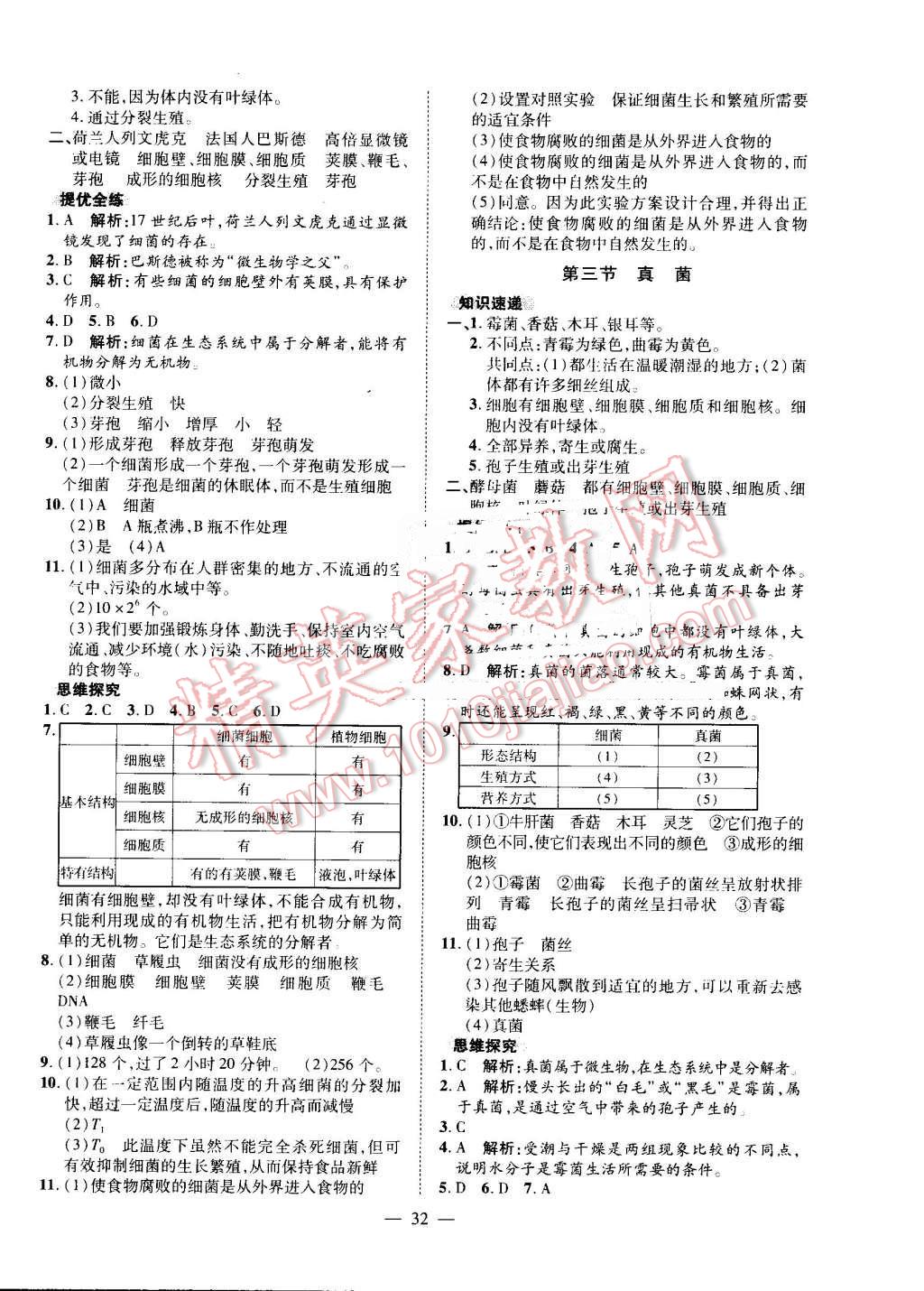 2016年激活思維智能訓(xùn)練課時導(dǎo)學(xué)練八年級生物上冊人教版 第8頁