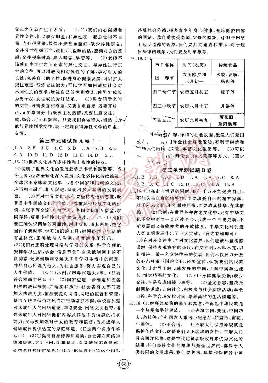 2016年海淀單元測(cè)試AB卷八年級(jí)思想品德上冊(cè)人教版 第4頁(yè)