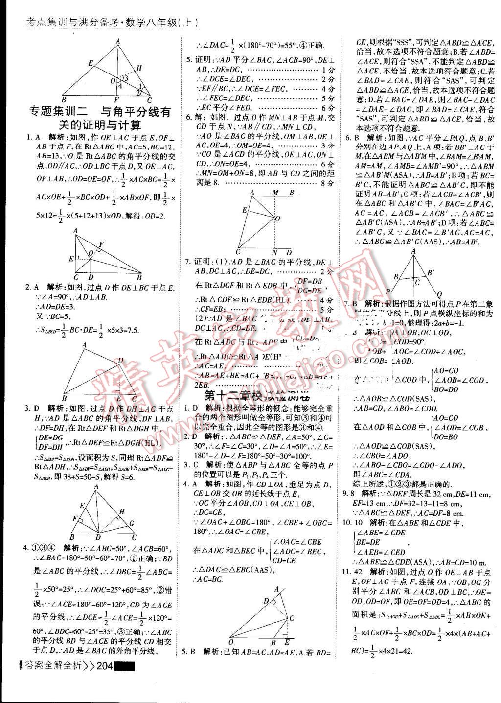 2016年考点集训与满分备考八年级数学上册 第20页