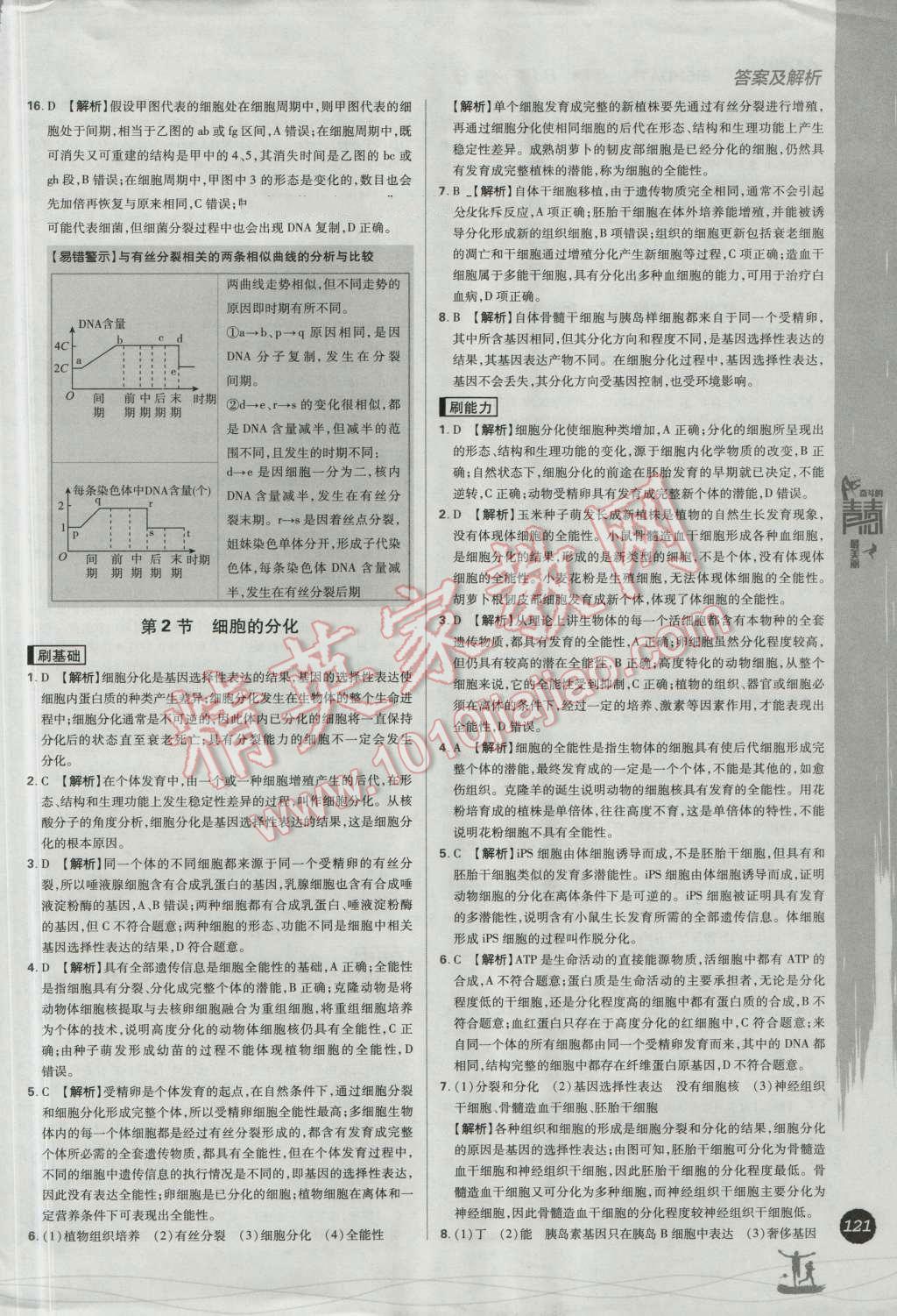 高中必刷题生物必修1人教版 参考答案第35页