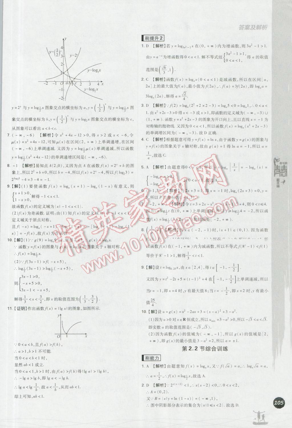 高中必刷题数学必修1人教A版 参考答案第25页