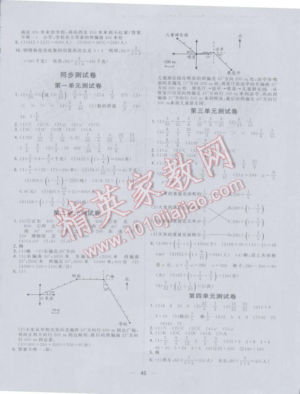 2016年課課優(yōu)課堂小作業(yè)六年級(jí)數(shù)學(xué)上冊(cè)人教版 第9頁