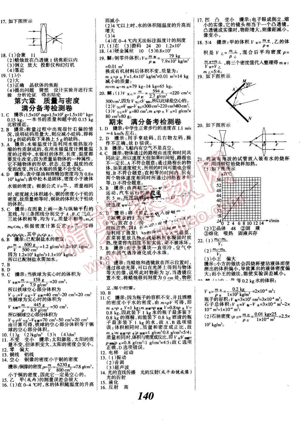 2016年全優(yōu)課堂考點(diǎn)集訓(xùn)與滿分備考八年級物理上冊人教版 第16頁