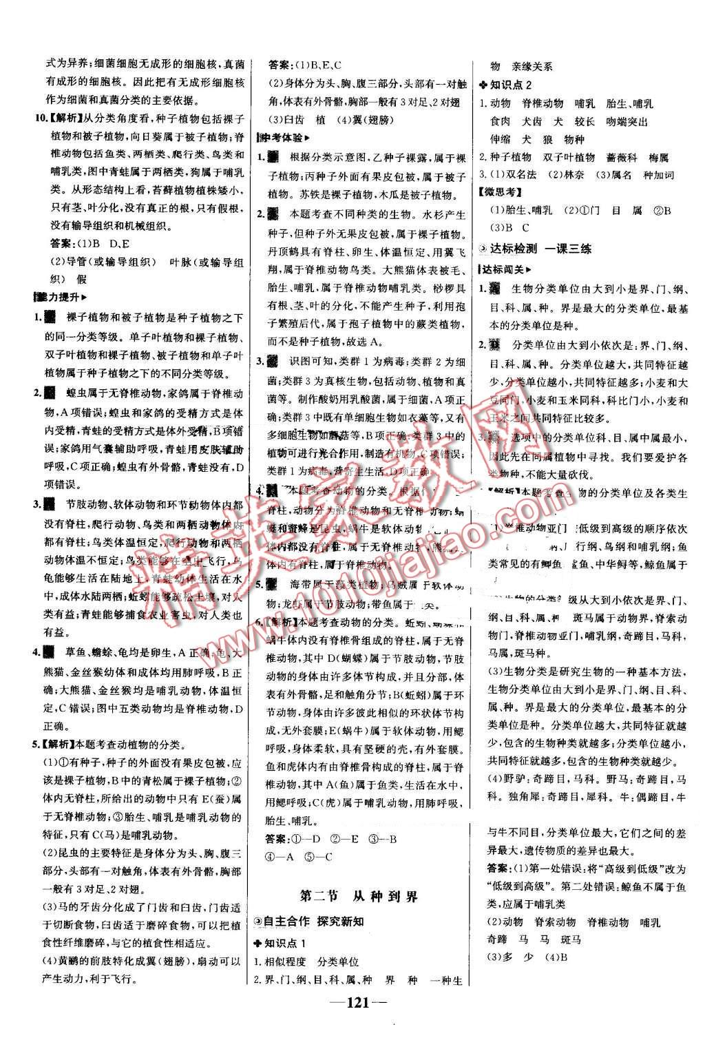 2016年世紀(jì)金榜金榜學(xué)案八年級(jí)生物上冊(cè)人教版 第21頁