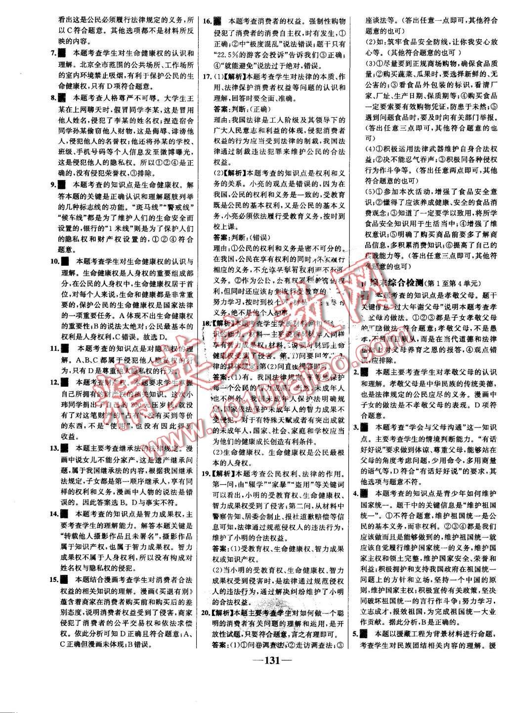 2016年世纪金榜金榜学案八年级思想品德上册鲁人版 第23页