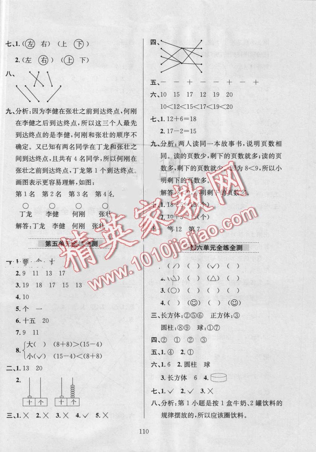 2016年小學(xué)教材全練一年級(jí)數(shù)學(xué)上冊(cè)青島版 第14頁(yè)